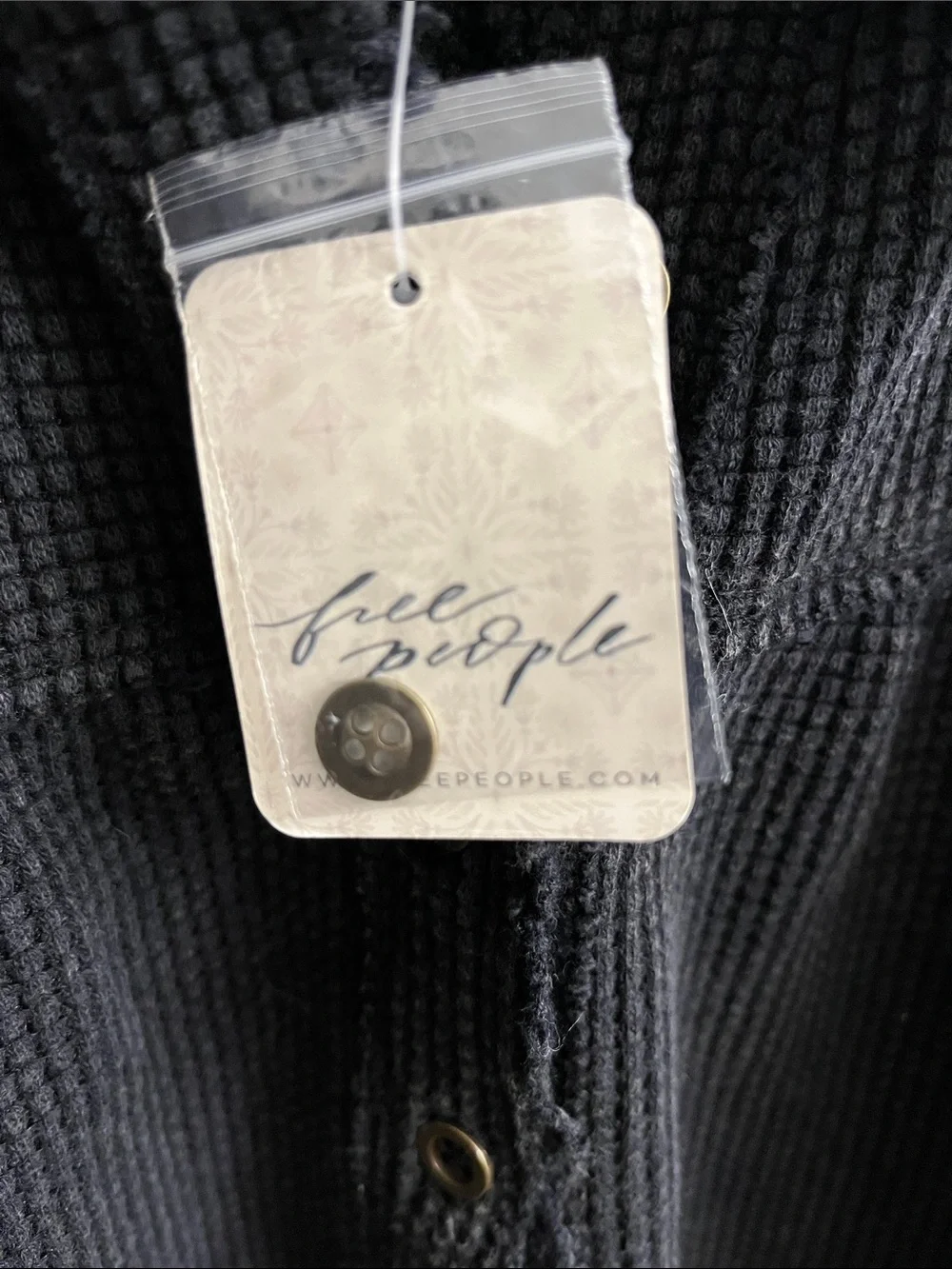 NWT Free People We The Free Queen Of Hearts Thermal Ruffle Collar Black